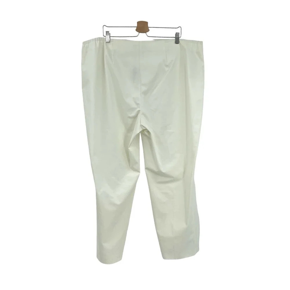 Lafayette 148 New York Manhattan Cropped Pants White Plus Size 24W - Picture 9 of 13